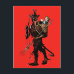 Vintage Krampuspostkarte Postkarte<br><div class="desc">Vintage Krampus Postcard. Hochwertiges, benutzerdefiniertes, wiederhergestelltes Bild.</div>