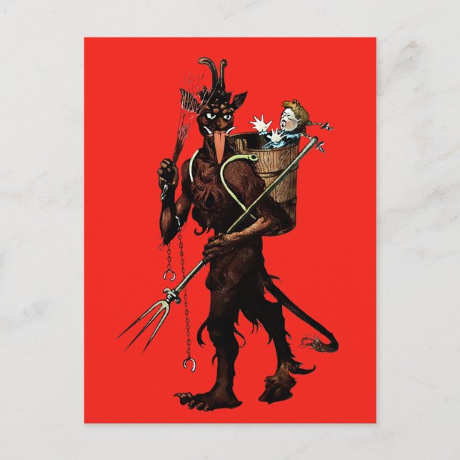Vintage Krampuspostkarte Postkarte (Vorderseite)
