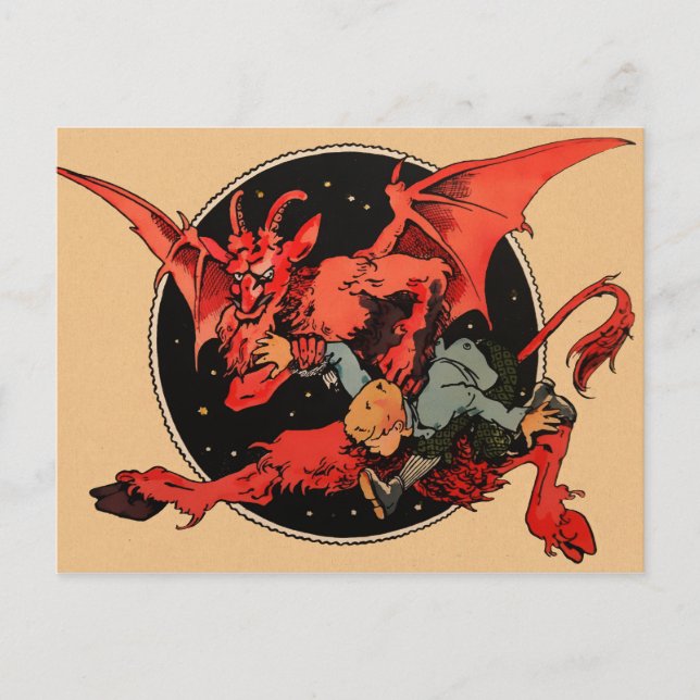 Vintage Krampuspostkarte Postkarte (Vorderseite)