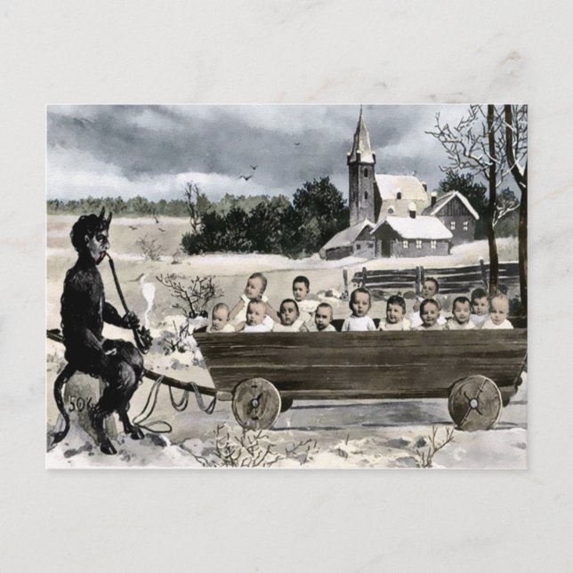 Vintage Krampuspostkarte Postkarte (Vorderseite)