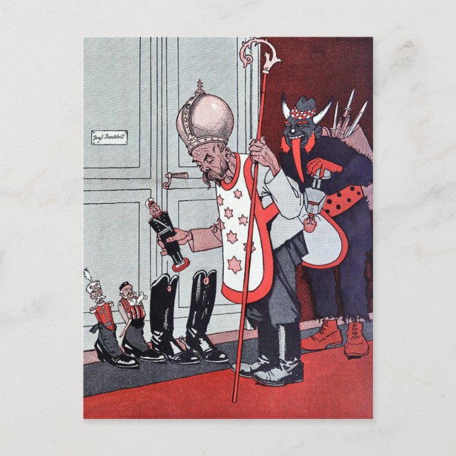Vintage Krampuspostkarte Postkarte (Vorderseite)