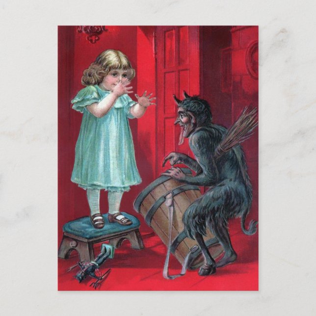Vintage Krampuspostkarte Postkarte (Vorderseite)