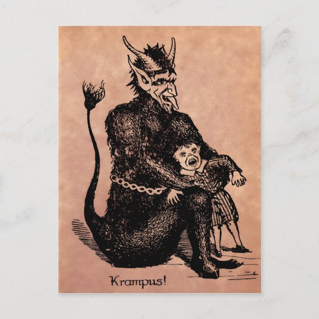 Vintage Krampuspostkarte Postkarte (Vorderseite)