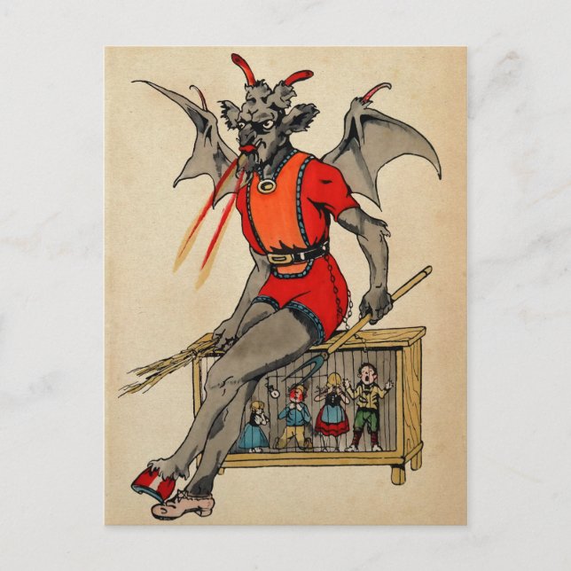 Vintage Krampuspostkarte Postkarte (Vorderseite)