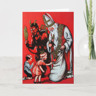 Vintage Krampusweihnachtskarte Feiertagskarte