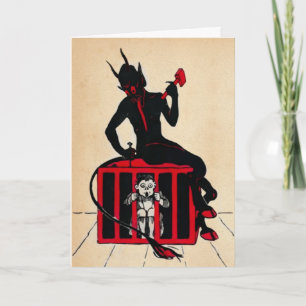 Vintage Krampusweihnachtskarte Feiertagskarte