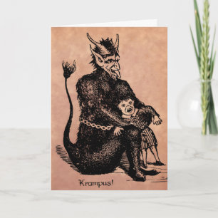 Vintage Krampusweihnachtskarte Feiertagskarte
