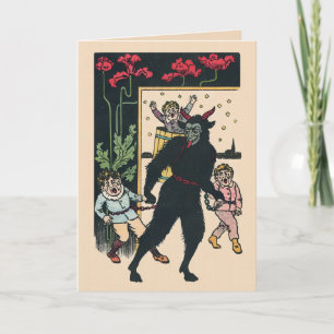 Vintage Krampusweihnachtskarte Feiertagskarte