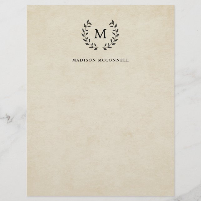 Vintage Kräne im französischen Stil und Monogramm (Vorderseite)