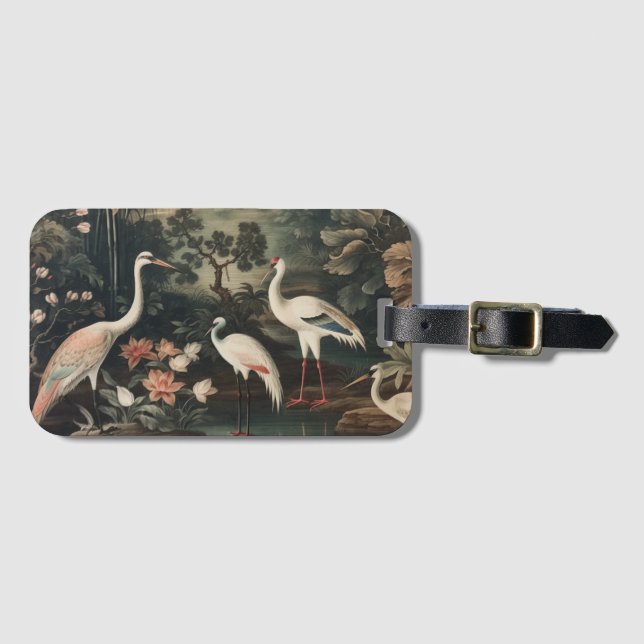 Vintage Krane und Paläste in den Tropen Gepäckanhänger (Vorderseite (Horizontal))