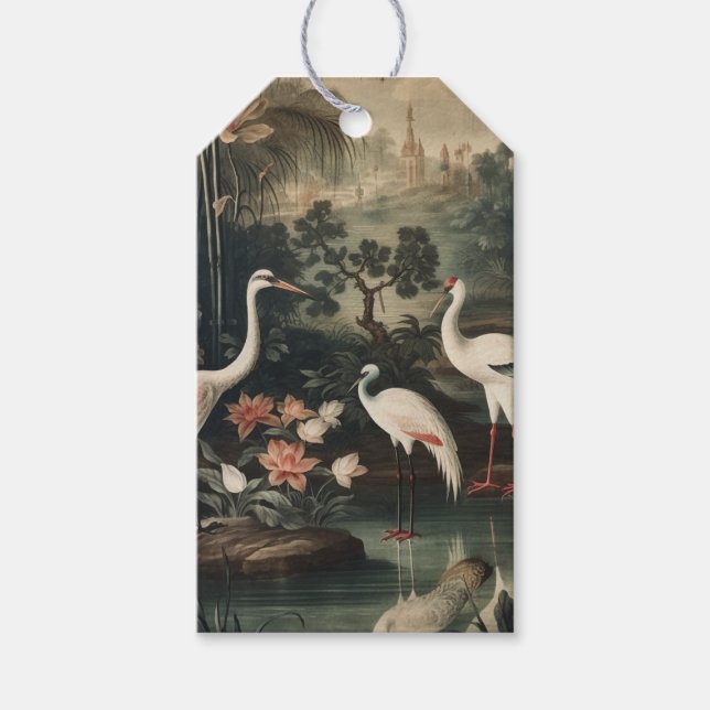 Vintage Krane und Paläste in den Tropen Geschenkanhänger (Vorderseite)