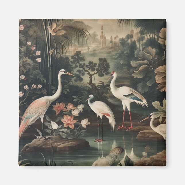 Vintage Krane und Paläste in den Tropen Magnet (Vorne)