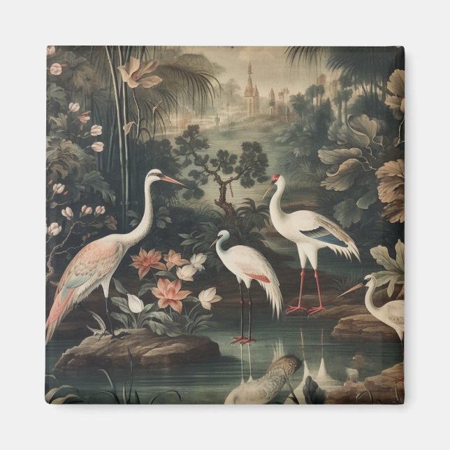 Vintage Krane und Paläste in den Tropen Magnet (Vorne)