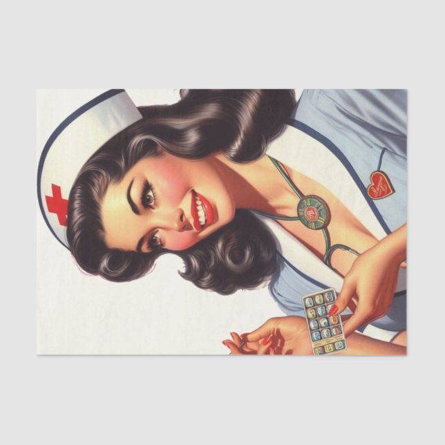 Vintage Krankengeschichte Seidenpapier (Vorderseite)