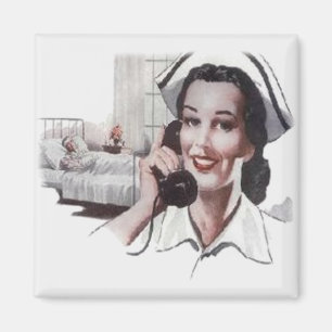 Vintage Krankenhaus-Bezirk-Krankenschwester am Magnet