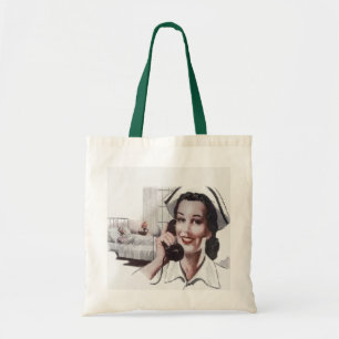 Vintage Krankenhaus-Bezirk-Krankenschwester am Tragetasche