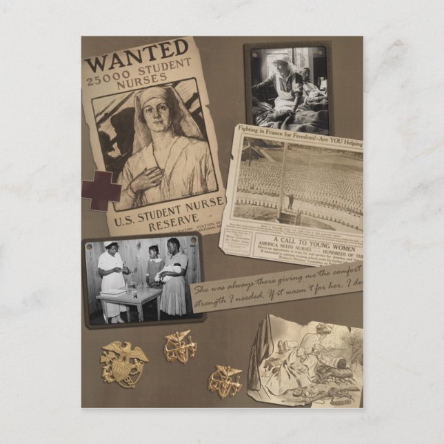 Vintage Krankenpostkarte Postkarte (Vorderseite)