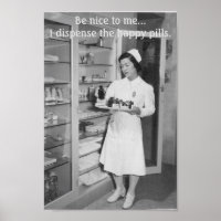 Vintage Krankenschwester - Die glücklichen Tablett