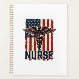 Vintage-Krankenschwester-Flagge Caduceus Rückseite Planer