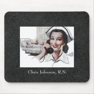 Vintage Krankenschwester-Gewohnheit personalisiert Mousepad