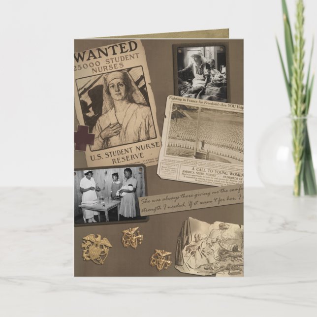 Vintage Krankenschwester-Gruß-Karte Karte (Vorderseite)