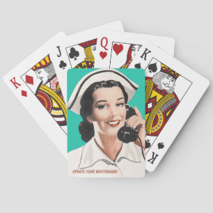 Vintage-Krankenschwester Lustige Ratschläge Klassi Spielkarten