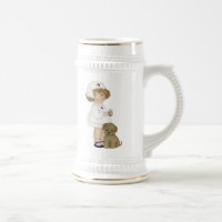 Vintage Krankenschwester mit Welpen-T - Shirts und