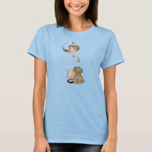 Vintage-Krankenschwester-mit-Welpen-T-Shirts und G T-Shirt