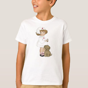 Vintage Krankenschwester mit Welpen-T-Shirts und T-Shirt