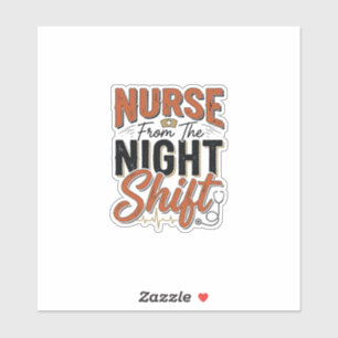 Vintage-Krankenschwester-Nachtschicht-Shirt-Design Aufkleber