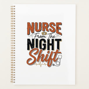 Vintage-Krankenschwester-Nachtschicht-Shirt-Design Planer
