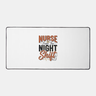 Vintage-Krankenschwester-Nachtschicht-Shirt-Design Schreibtischunterlage