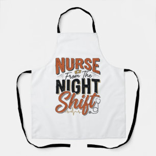 Vintage-Krankenschwester-Nachtschicht-Shirt-Design Schürze