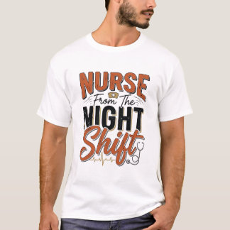 Vintage-Krankenschwester-Nachtschicht-Shirt-Design T-Shirt