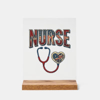 Vintage-Krankenschwester-patriotisches-Stethoskop-