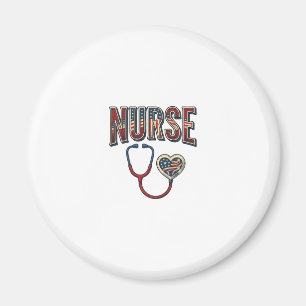 Vintage-Krankenschwester-Patriotisches-Stethoskop- Magnet