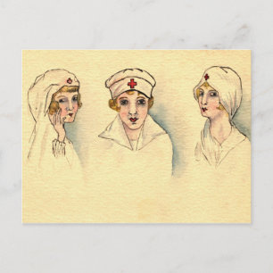 Vintage Krankenschwester Postkarte