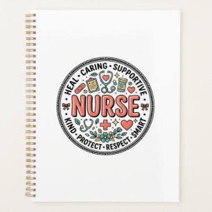 Vintage-Krankenschwester-Schätzung Blumen-Medizin- Planer