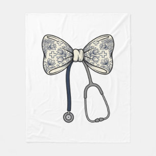 Vintage-Krankenschwester-Schleife Stethoskop Flora Fleecedecke
