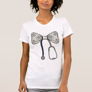 Vintage-Krankenschwester-Schleife Stethoskop Flora T-Shirt