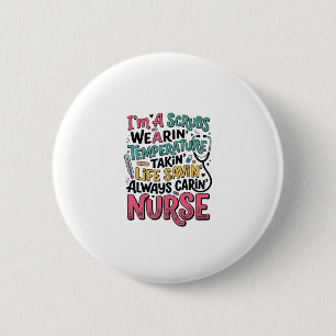 Vintage-Krankenschwester-Schurweste Temperatur Leb Button