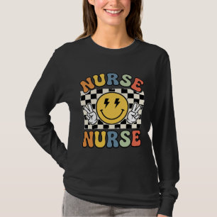 Vintage-Krankenschwester Smiley Karo Hemd Design_1 T-Shirt