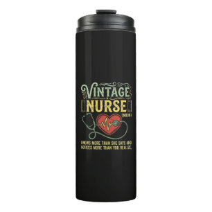 Vintage-Krankenschwester Substantiv Weiß Mehr Als Thermosbecher
