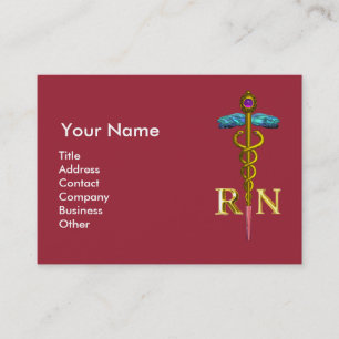 VINTAGE KRANKENSCHWESTER und Gold Caduceus NR Embl Visitenkarte