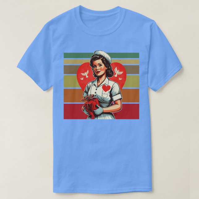 Vintage Krankenschwester Valentinstag Geschenk für T-Shirt (Design vorne)