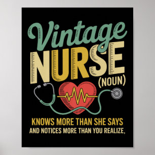 Vintage Krankenschwester weiß mehr, als sie zitier Poster
