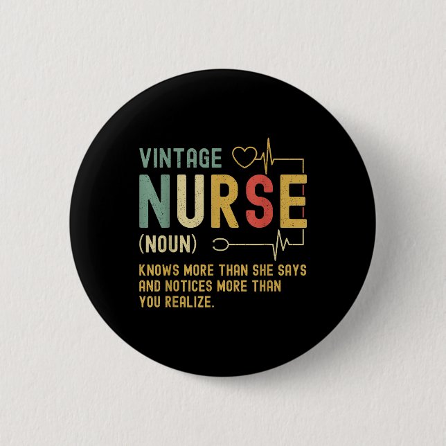 Vintage Krankenversicherung Definition Funny Regis Button (Vorderseite)