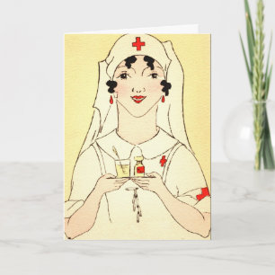 Vintage Krankenversicherungskarte Feiertagskarte