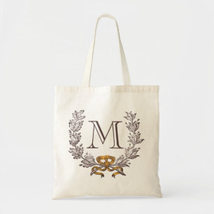 Vintage-Kranz personalisierter Monogramm Anfangsbu Tragetasche