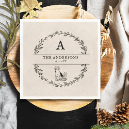 Vintage Kranzensehen Personalisierte Monogramm Serviette